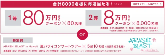 日産80万円分のクーポンが80名様に当たる！
