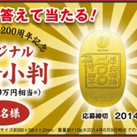 純金小判（24金/50万円相当）が当たる！