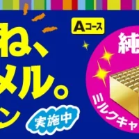ミルクキャラメル型の純金が当たるキャンペーン