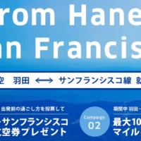 サンフランシスコ往復航空券が当たるキャンペーン！