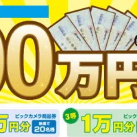 総額300万円のビックカメラ商品券が当たる超太っ腹キャンペーン！
