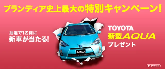 TOYOTAの新型アクアが当たる特別キャンペーン！