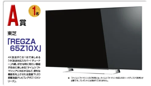 大画面65インチの4Kテレビ他が当たるTVガイドのお年玉懸賞！