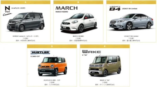 アンケートに答えて人気車「Nワゴン、マーチ、レガシーB4、ハスラー、WAKE」が当たる車懸賞！！