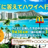 9組36名様にハワイ旅行3泊5日が当たる海外旅行懸賞！