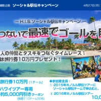 5人の仲間とタスキをつないで旅行券10万円が当たるツイッター懸賞！