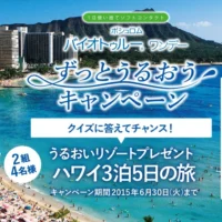 クイズに答えてハワイ3泊5日が当たる海外旅行懸賞！