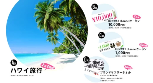 ハワイ旅行3泊4日が当たる、豪華海外旅行懸賞！