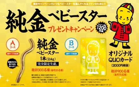 純金ベビースタープレゼントキャンペーン｜おやつカンパニー 〇 ／