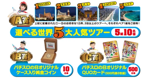 ハワイ、パリなど世界5大人気ツアーから選べる海外旅行懸賞！