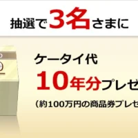 ケータイ代10年分、約100万円の商品券が当たる高額懸賞！