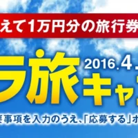 1万円分の旅行券が20名様に当たる豪華懸賞!
