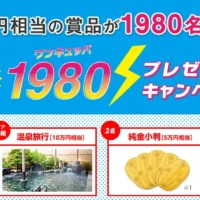総額150万円相当の賞品が1,980名様に当たる高額懸賞！