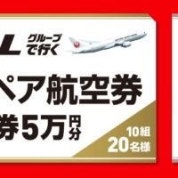 JAL国内線ペア航空券＆旅行券5万円分が当たる高額懸賞！