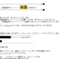 LIONのキャンペーンでAmazonギフト券1,000円分が当選！