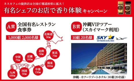 沖縄旅行2泊3日が10組に当たるネスレの豪華高額懸賞！