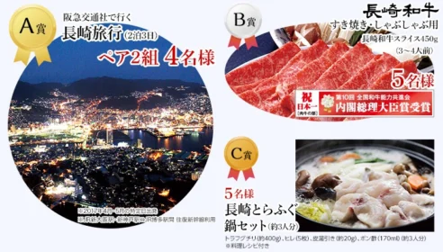 長崎旅行2泊3日や名産品が200名に当たる、長崎の豪華懸賞！