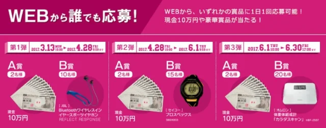 【毎日応募】現金10万円が6名様に当たる高額懸賞！