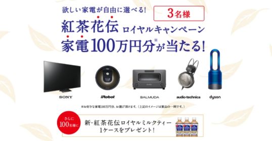 自分の好きな「家電100万円分」が当たる豪華キャンペーン！