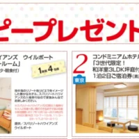ファミリー向けホテル宿泊券や、子育てグッズが当たる高額懸賞！