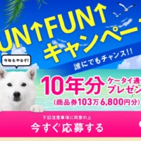 10年分の携帯通信料（約103万円）が3名様に当たる高額懸賞！