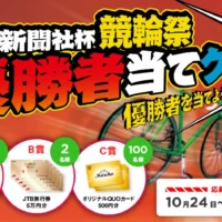 JTB旅行券10万円分などが当たる、競輪予想クイズ！