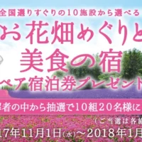 お花畑めぐり付き宿泊券が10組に当たる国内旅行懸賞！
