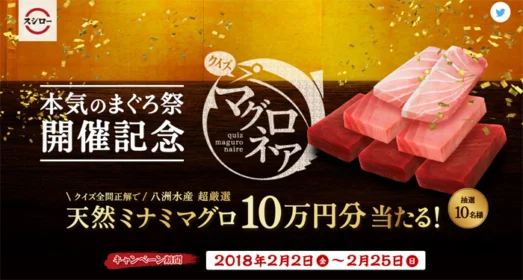天然ミナミマグロ10万円分が当たる鮪クイズ！