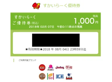 Twitter懸賞で「すかいらーくグループ」お食事券1,000円分が当選!