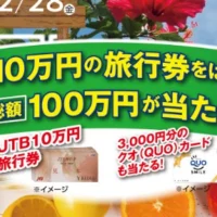 賞品総額100万円！高額旅行券が当たるクイズ懸賞
