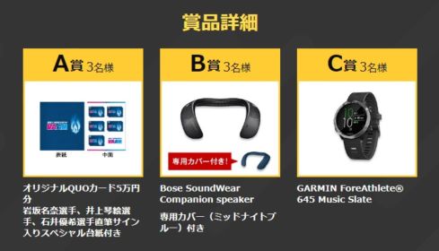 RTでQUOカード5万円分、BOSEサウンドウェアなどが当たる！