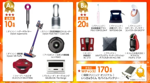 ダイソンやバルミューダの豪華家電が当たる高額懸賞！