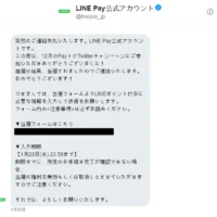 LINE PAYの年末キャンペーンでLINEポイントが当選！