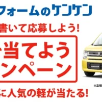 人気の軽自動車が当たるハガキ懸賞！
