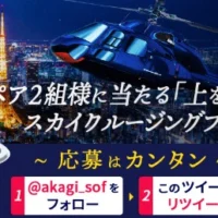 憧れのヘリコプタークルージングが当たる豪華Twitter懸賞！