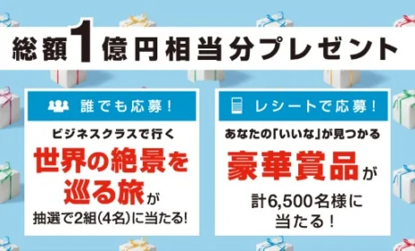 海外旅行や豪華家電など「総額1億円」相当が当たる高額懸賞!