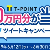 リツイートするだけで100万円分のTポイントが当たる高額懸賞！