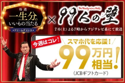JCBギフトカード「99万円」分が当たるLINE懸賞！