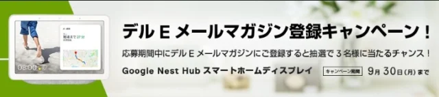 DELLのメルマガ登録でGoogleスマートホームディスプレイが当たる！