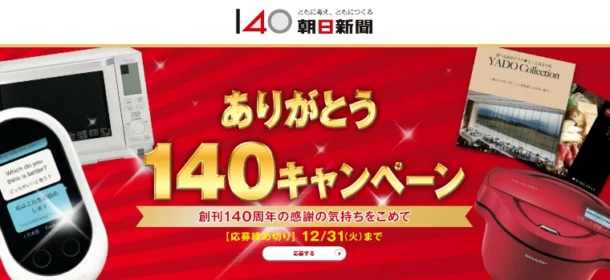 豪華賞品が1,400名に当たるアンケート懸賞！