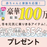【妊娠中・子供のいる方限定】ドラム式洗濯乾燥機など豪華家電が当たるアンケート懸賞！