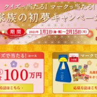 クイズに答えて現金100万円が5名に当たる高額初夢懸賞！
