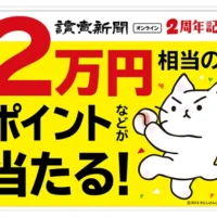 2万円相当のポイントが当たる読売新聞オンラインの高額懸賞！