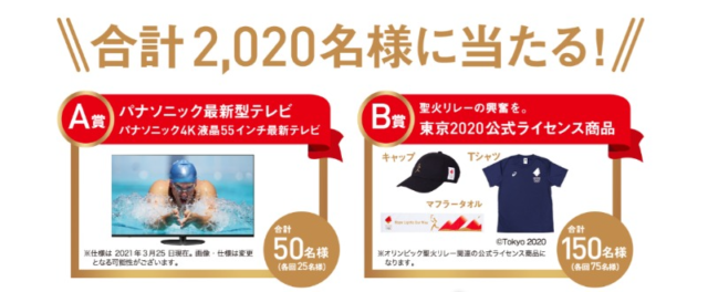 パナソニック4Kテレビが50名に当たる豪華オリンピック懸賞！