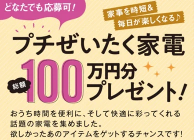 「高級炊飯器」など総額100万円分のプチ贅沢家電が当たる高額懸賞！