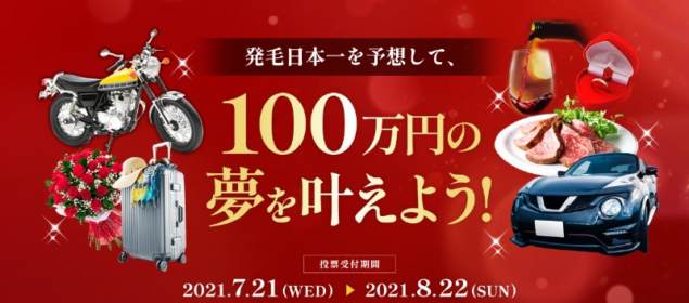 「100万円分の夢」を叶えられる豪華懸賞！