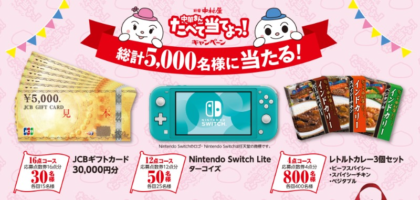 ギフト券3万円分、Nintendo Switch Liteなどが当たるクローズド高額懸賞！