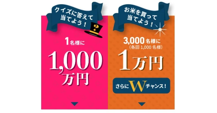 「現金1,000万円」が当たる東洋ライスの高額クイズ懸賞！