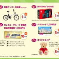 電動アシスト自転車、NintendoSwitchなどが当たる豪華アプリ懸賞！