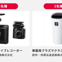 2カメラドラレコや車載用プラズマクラスターなどが当たる豪華懸賞！